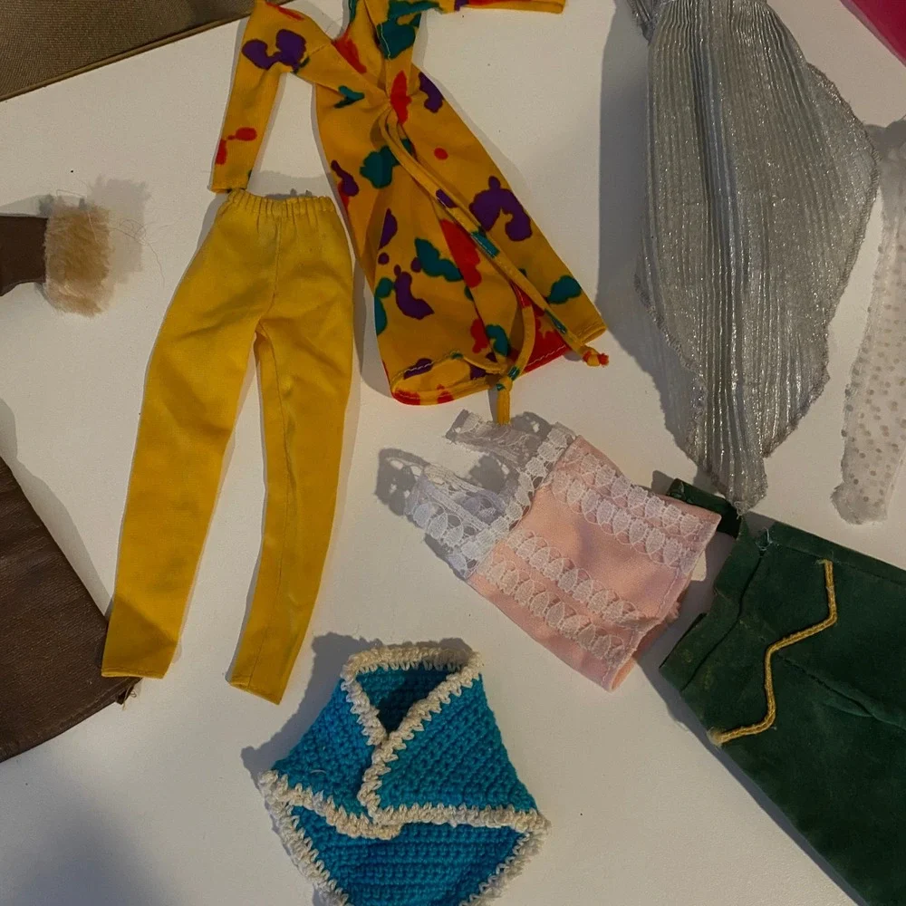 Vintage Barbie Clothes Lot - 10 Pieces -‎ Dress Gown Robe Pants Top and More